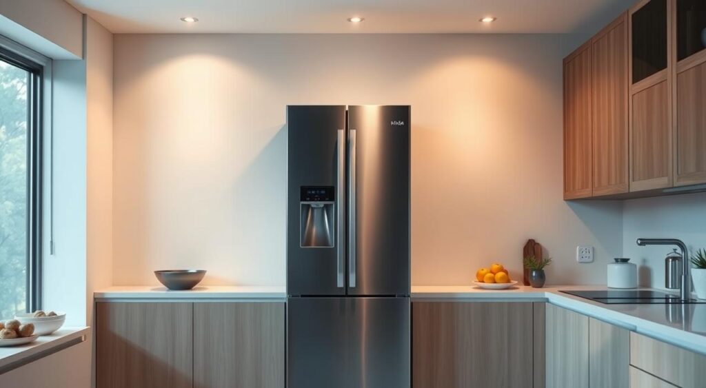 geladeira frost free midea em cozinha moderna