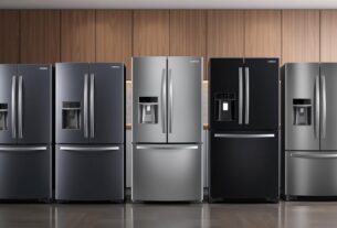 As 5 melhores geladeiras Samsung de 2025 lado a lado mostrando diferentes modelos e designs