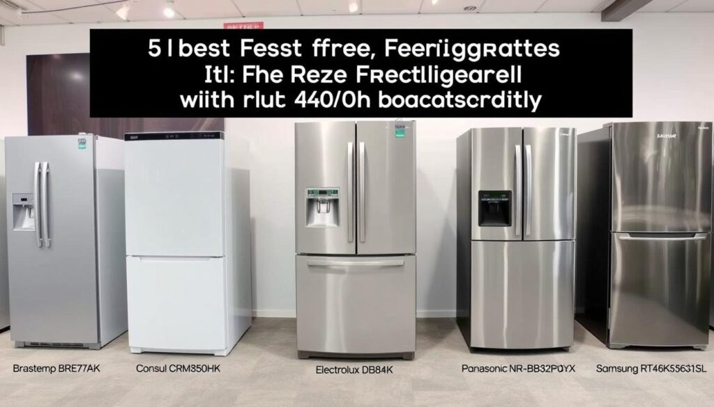 Comparativo visual das 5 melhores geladeiras frost free 450 litros lado a lado