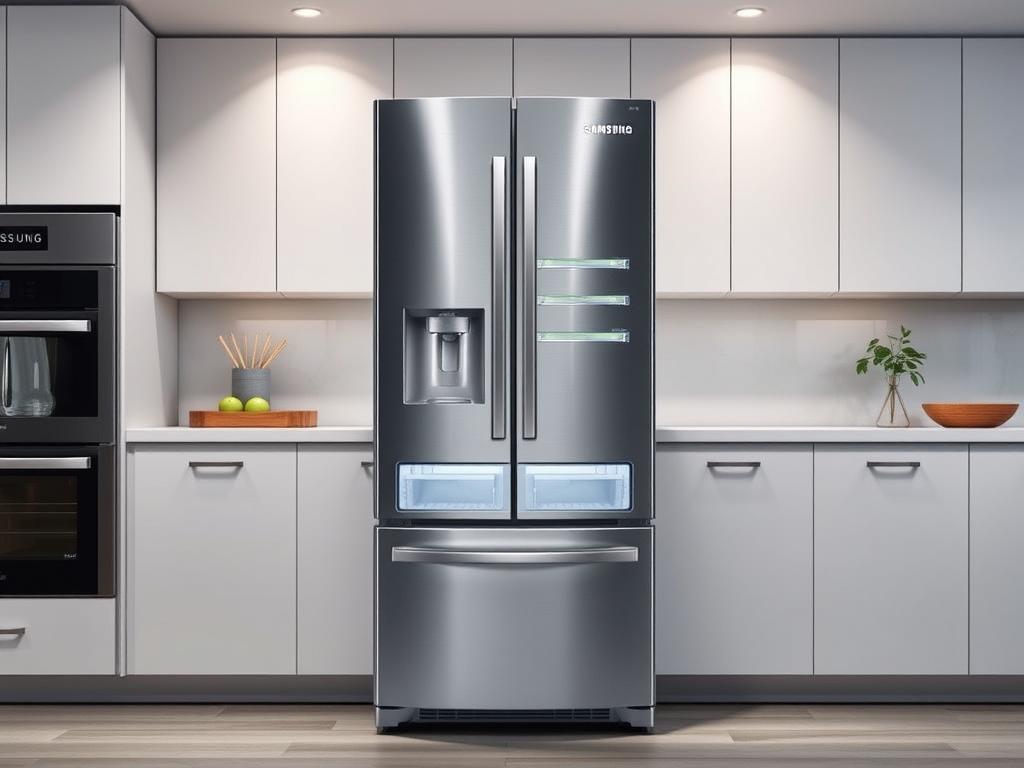 Geladeira Samsung RF49A5202S9 French Door em cozinha moderna com design elegante